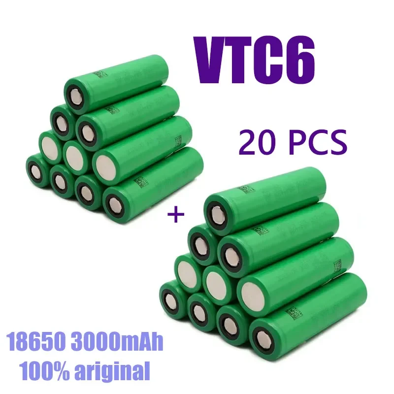 20pz VTC6 3.7V3000mAh batteria ricaricabile agli ioni di litio 18650 per Sony muslimah 30A giocattoli strumenti torcia elettrica