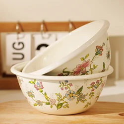 Enamel Dessert Bowl Elegant Vintage Flower Bowl Household Sugar Water Fruit Salad Rice Bowl Personal Exquisite Tableware