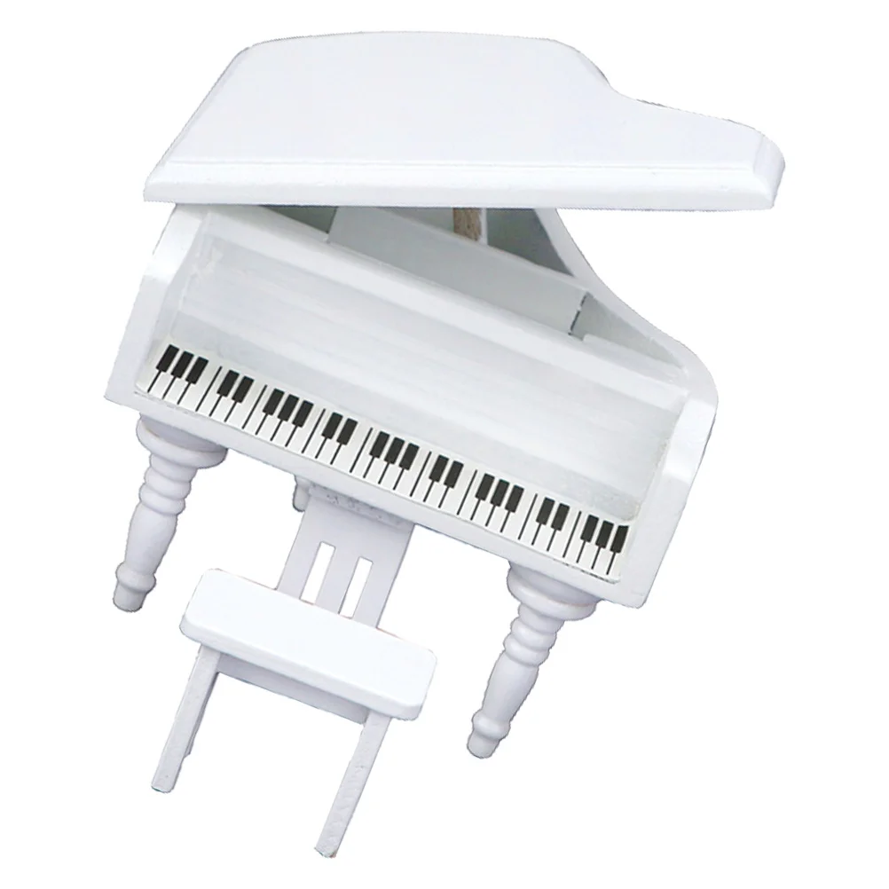 بيانو صغير زخرفة خشبية تصميم واقعي سطح متين للمنزل الصغير غرفة المعيشة المشهد تخطيط الدعامة أداة صغيرة