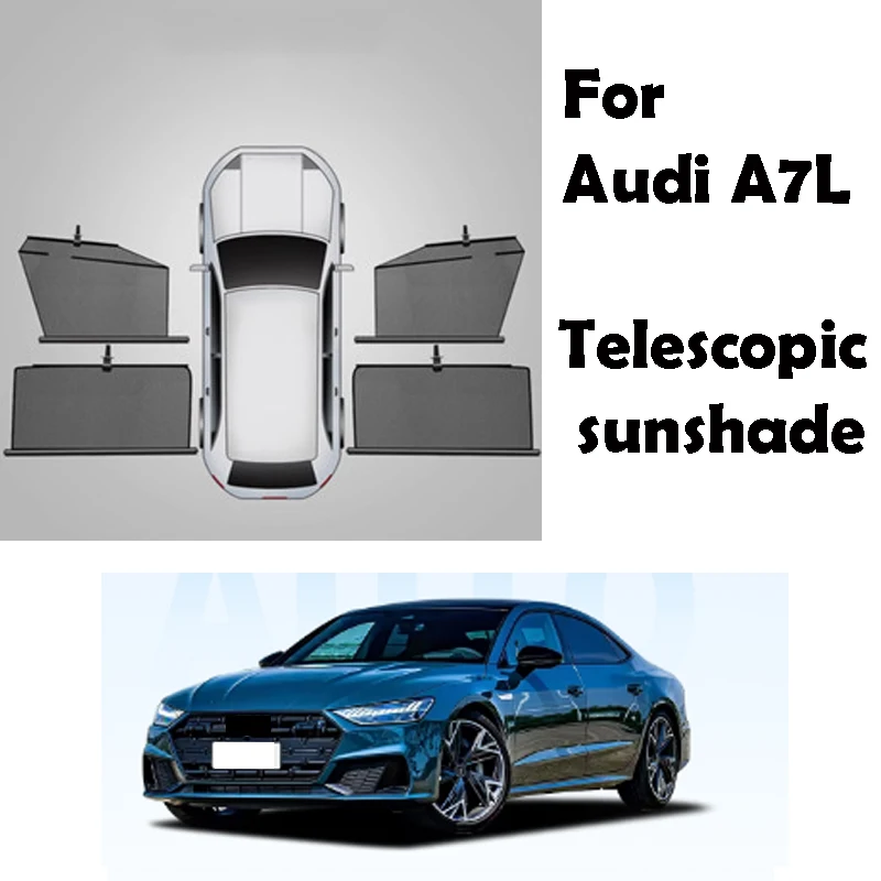 

For Audi A7L 2022-2025 Sunshade Scalable Automatic Portable Sunscreen Heat Insulation Car Accessories