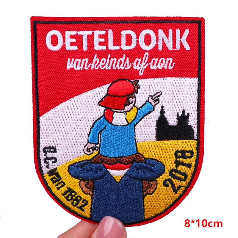 Nederland Oeteldonk embleem borduurpatches opstrijkbare patches voor kleding Nederland carnaval patch viering geschenken naai DIY