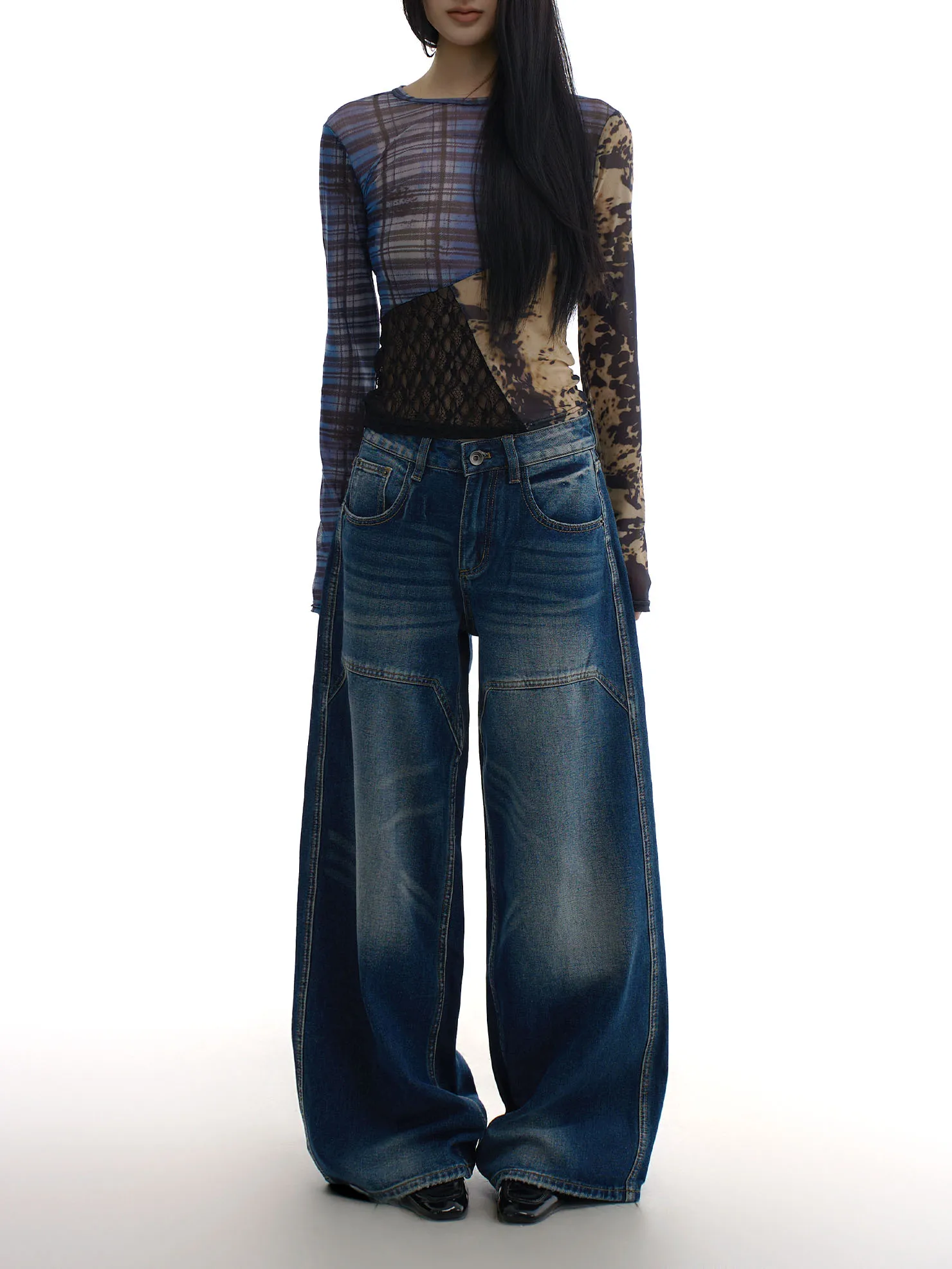 

ZHISILAO New Vintage Pocket Cargo Jeans Women Causal Baggy Floor Length Denim Pants Streetwear Autumn Winter 2025