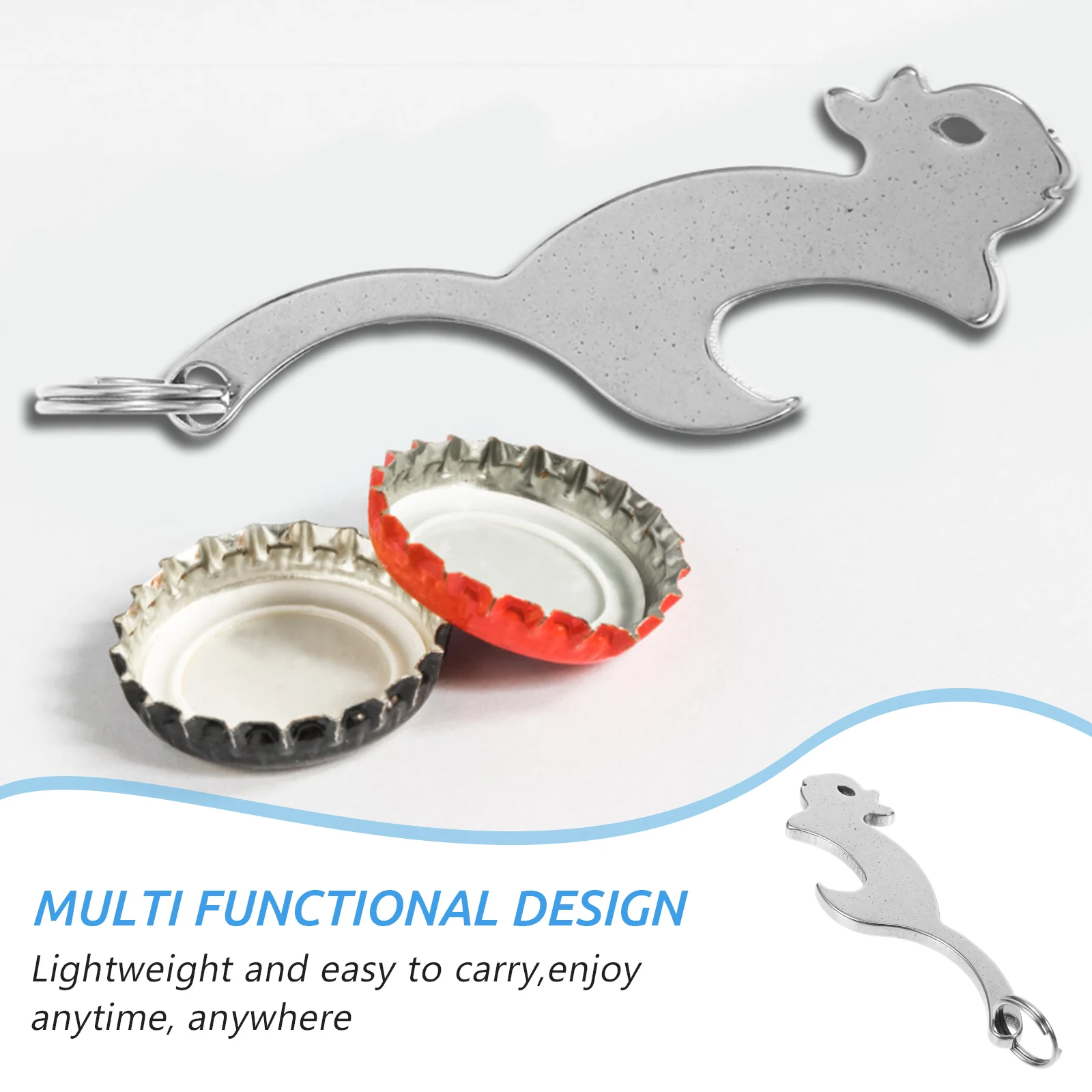 

Cute Rabbit Bottle Opener Keychain Stainless Steel Manual Tool for Party Gifts Easy Portable SmallBeerSoda Lid Remover