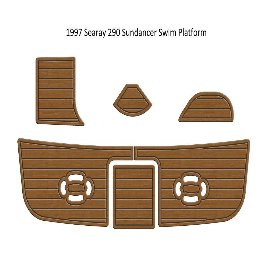 

Swim Platform Pad Boat EVA Foam Faux Teak Deck Floor For 1997 Sea Ray 290 Sundancer