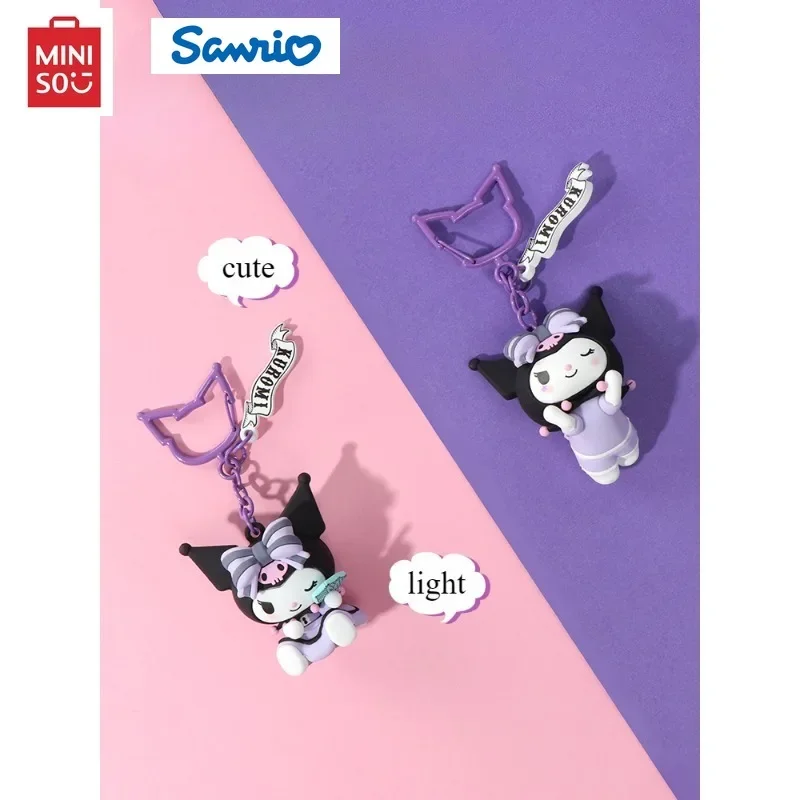 Sanrio gantungan kunci kreatif Kuromi ramalan liontin gantungan kunci tas Kuromi lucu gantungan kunci dekorasi pasangan hadiah liontin