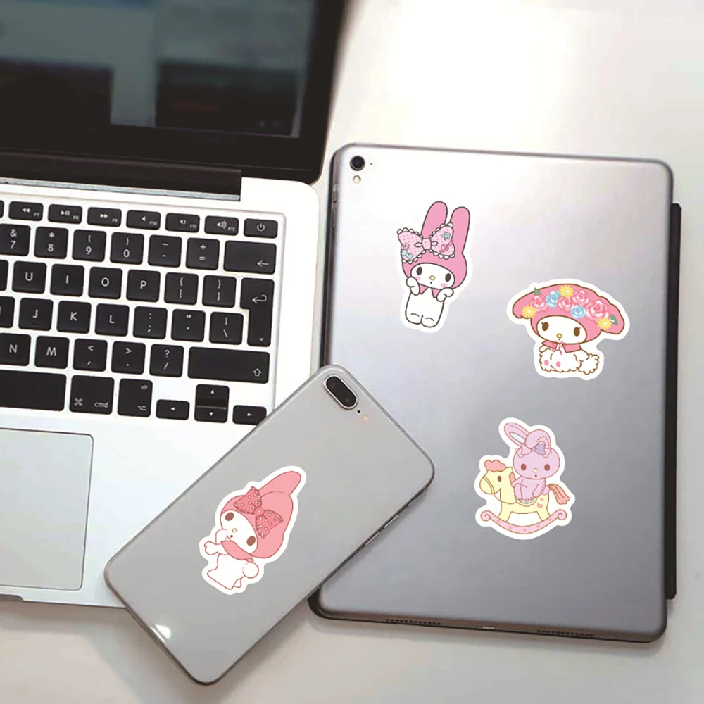 10/25/40PCS Cartoon Sanrio Stickers Cute Melody Kuromi Decals Decoration DIY Notebook Phone Laptop Suitcase Kawaii Kids Sticker