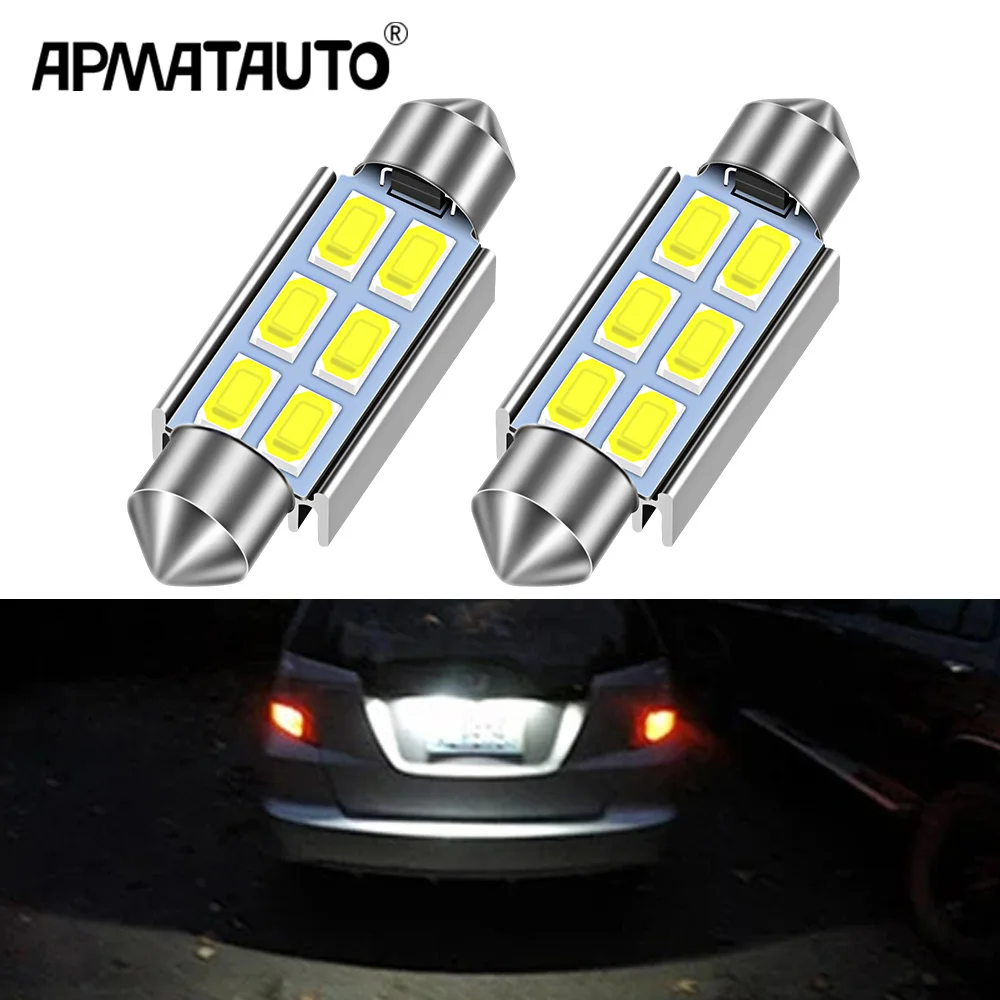 4Pcs Canbus LED License Plate Number Light for Volvo S40 S60 S80 V50 V70 C30 C70 XC90 C5W Festoon Bulb Car Trunk Lamp 12V