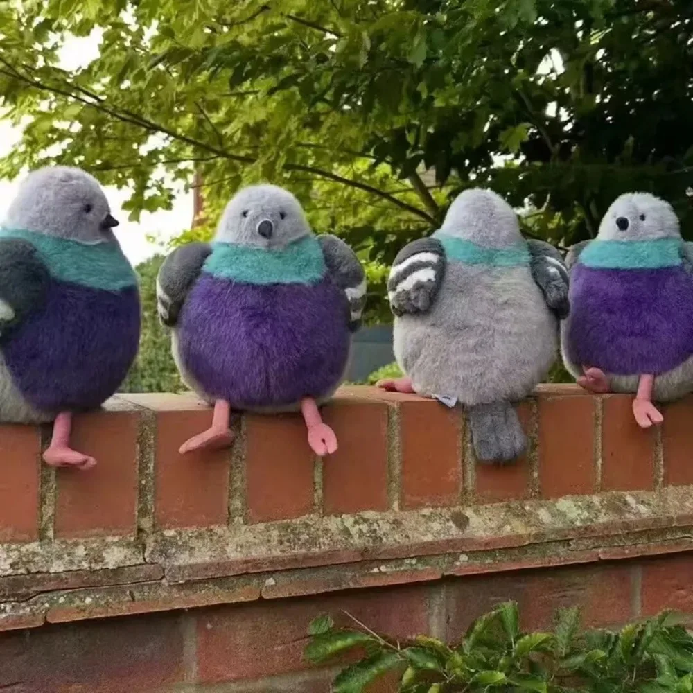 23CM Parrot Fat Pigeon Bird Plush Doll Toys Cartoon Fluffy Bird Pet Companion Toy Ornaments Christmas Birthday Girl Gift 1PC