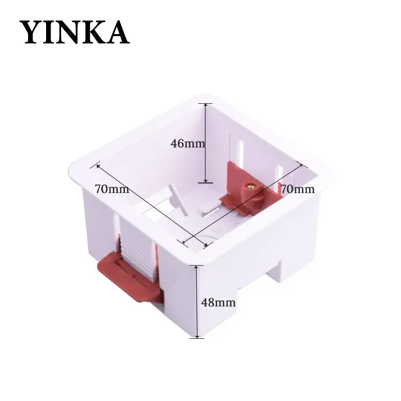 YINKA Switch Plastics Installation Bottom Box Dry Wall Switch Socket Installation Box White 86*86*48mm