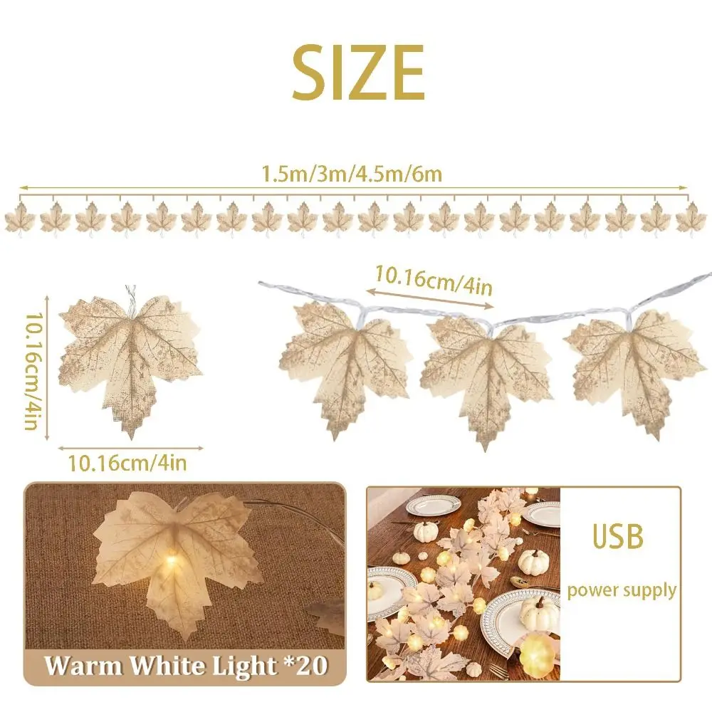 مابل ليف تصميم مابل ليف LED سلسلة أضواء نبات تقليد مقاوم للماء نسيج صناعي جارلاند بلاستيك نابض بالحياة #6