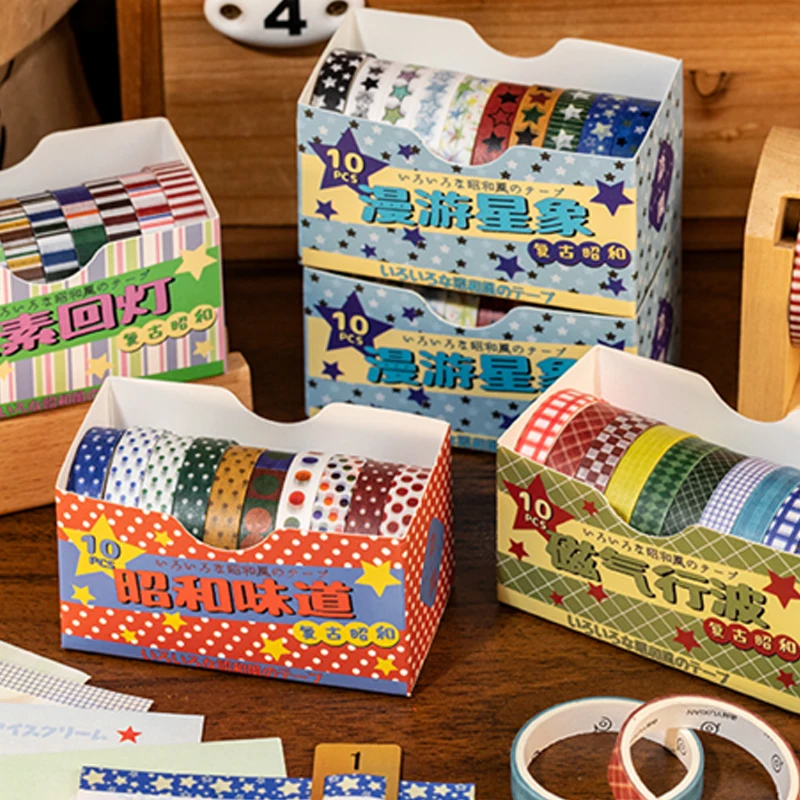 

2 рулона Showa, набор базовых лент васи, материал для справочника в древнем стиле, коллаж, конверты для скрапбукинга «сделай сам», открытки, молочные открытки