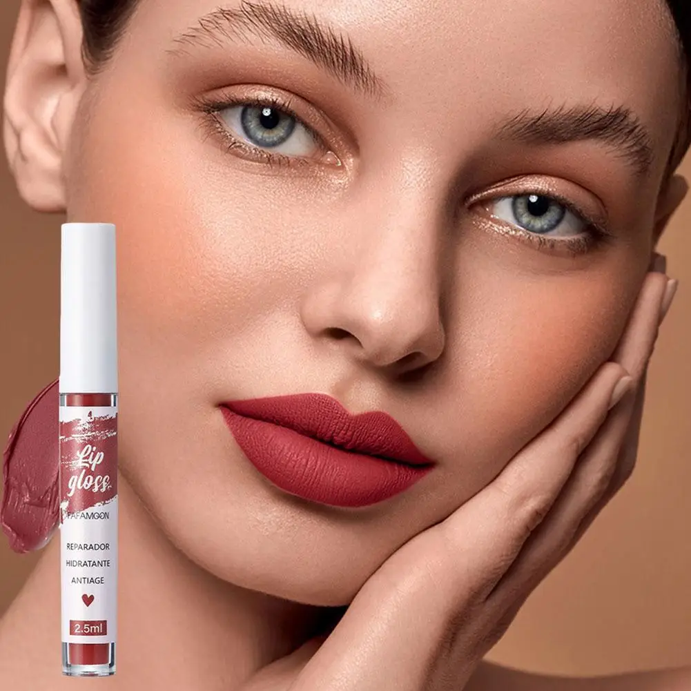 Lápiz labial líquido mate de terciopelo antiniebla, maquillaje Sexy de larga duración, Cosméticos rojos, brillo labial A9s1