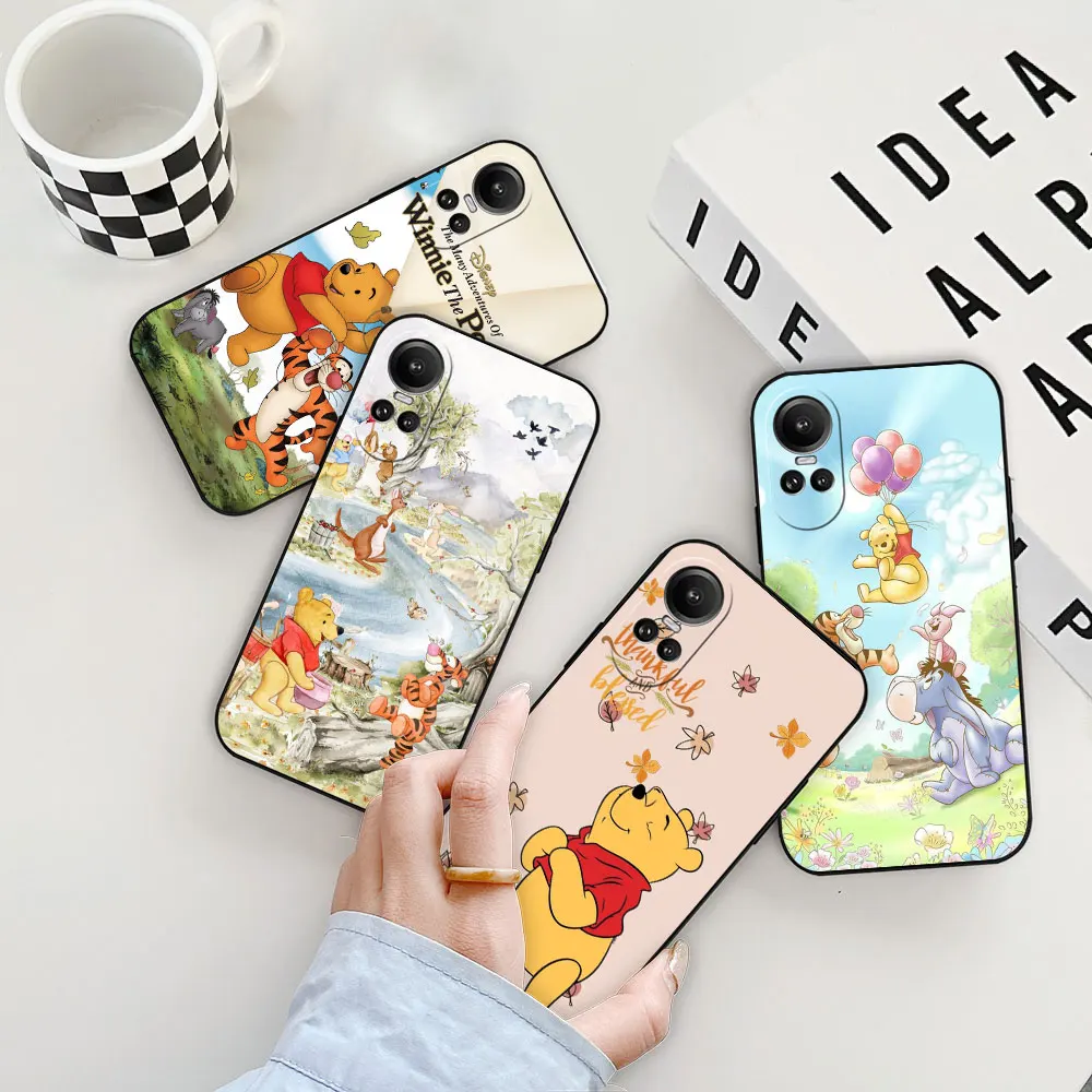 

Disney Winnie The Pooh Tigger Piglet Phone Case For OPPO Reno 11 11F 10 8 8T 7 7Z 6 6Z 5 4 3 2F Z ACE Pro Plus Black Soft Cover