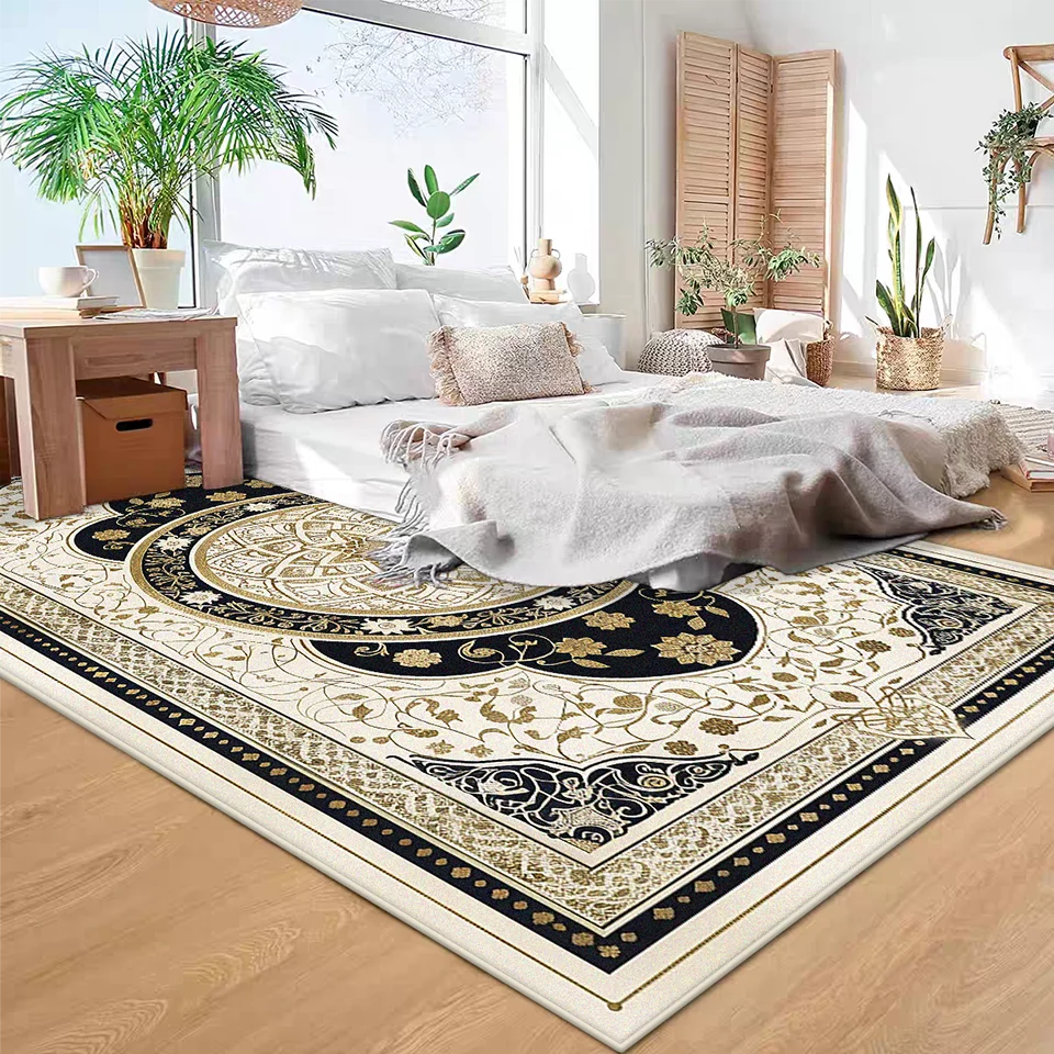 

Роскошный богемный CARPET FOR LIVE ROOM, большая площадь, персидские украшения, прикроватные плюшевые коврики для спальни, моющийся нескользящий напольный коврик