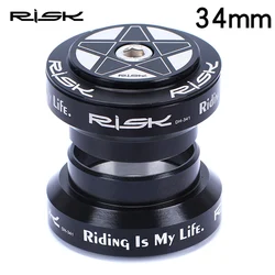 Risk  DH-341 34mm External Cup Headset Aluminium MTb Straight Tube Head Parts 28.6mm External Bearing Head Sets