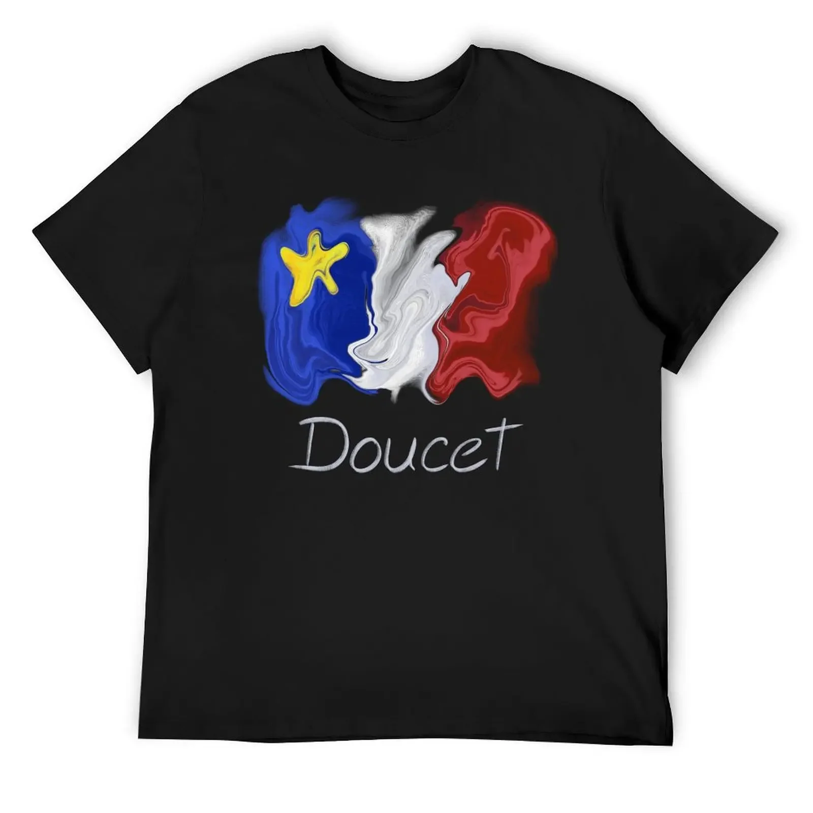 Acadian Flag pastel liquid Doucet - Drapeau acadien liquide pastel Doucet T-Shirt summer tops graphics t shirt men 100℅ cotton