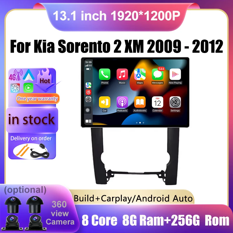 

13.1inch Car Radio For Kia Sorento 2 XM 2009 2010 2011 2012 Navigation GPS Multimedia Video Player Android Auto Head Unit Tools