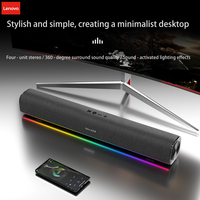 Lenovo WK03 Wireless Computer Speaker AUX 3.5mm Port Bluetooth 5.3 Support FM RGB Colorfull Lighting Effects 2600mah Big Battery