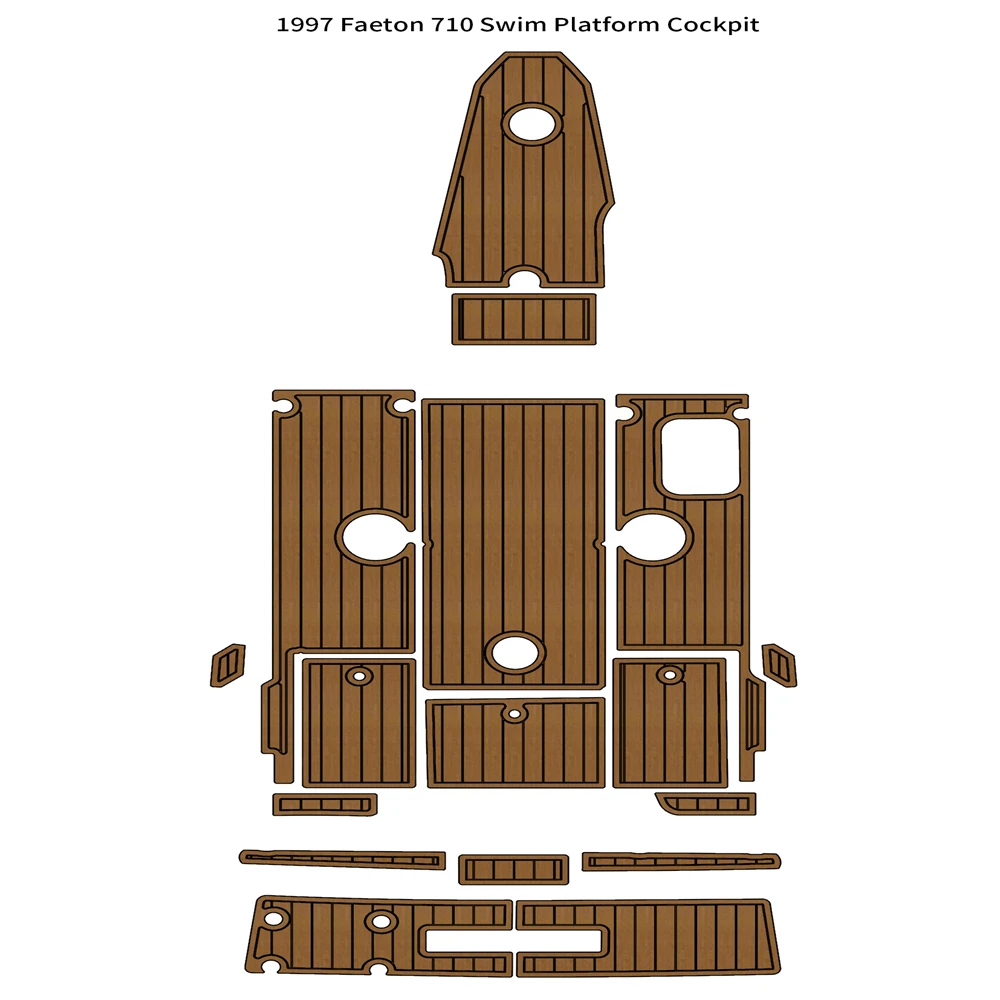 

1997 Faeton 710, платформа для плавания, подстилка для кабины, лодки, EVA, пенопластовый Тиковый напольный коврик, SeaDek, маринемат, Gatorstep Style, самоклеящийся