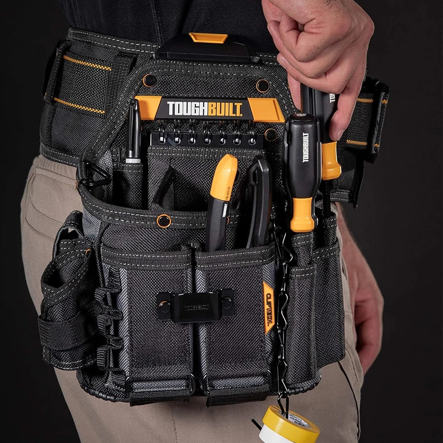 Imagem -06 - Toughbuilt-journeyman Eletricista Bolsa com Alça de Ombro 21 Bolsos e Loops Bolsa Ferramenta Durável Tb-ct114