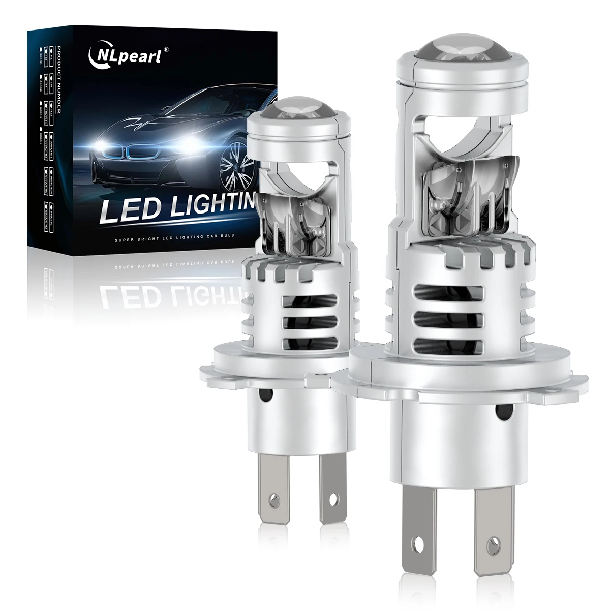 

NLpearl H4 Led Bulbs 9003 HIB2 Mini Projector Lens Car Headlight High Low Beam 120W Car Lights CSP Turbo Lamp 12V 6500K 30000LM