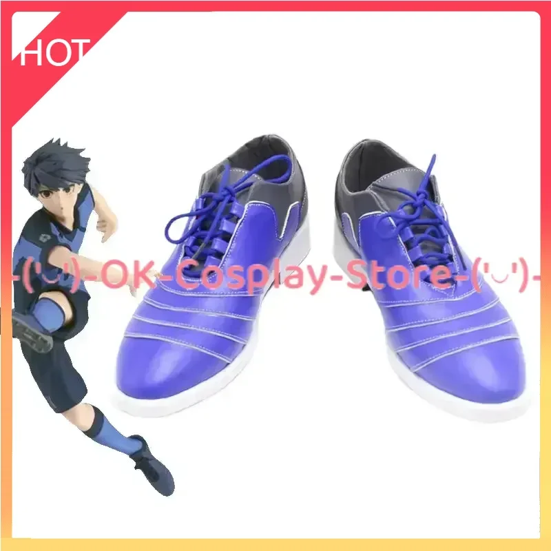 Anime BLUE LOCK Cosplay Shoes Isagi Yoichi Chigiri Hyoma PU Leather Shoes Halloween Carnival Boots Custom Made