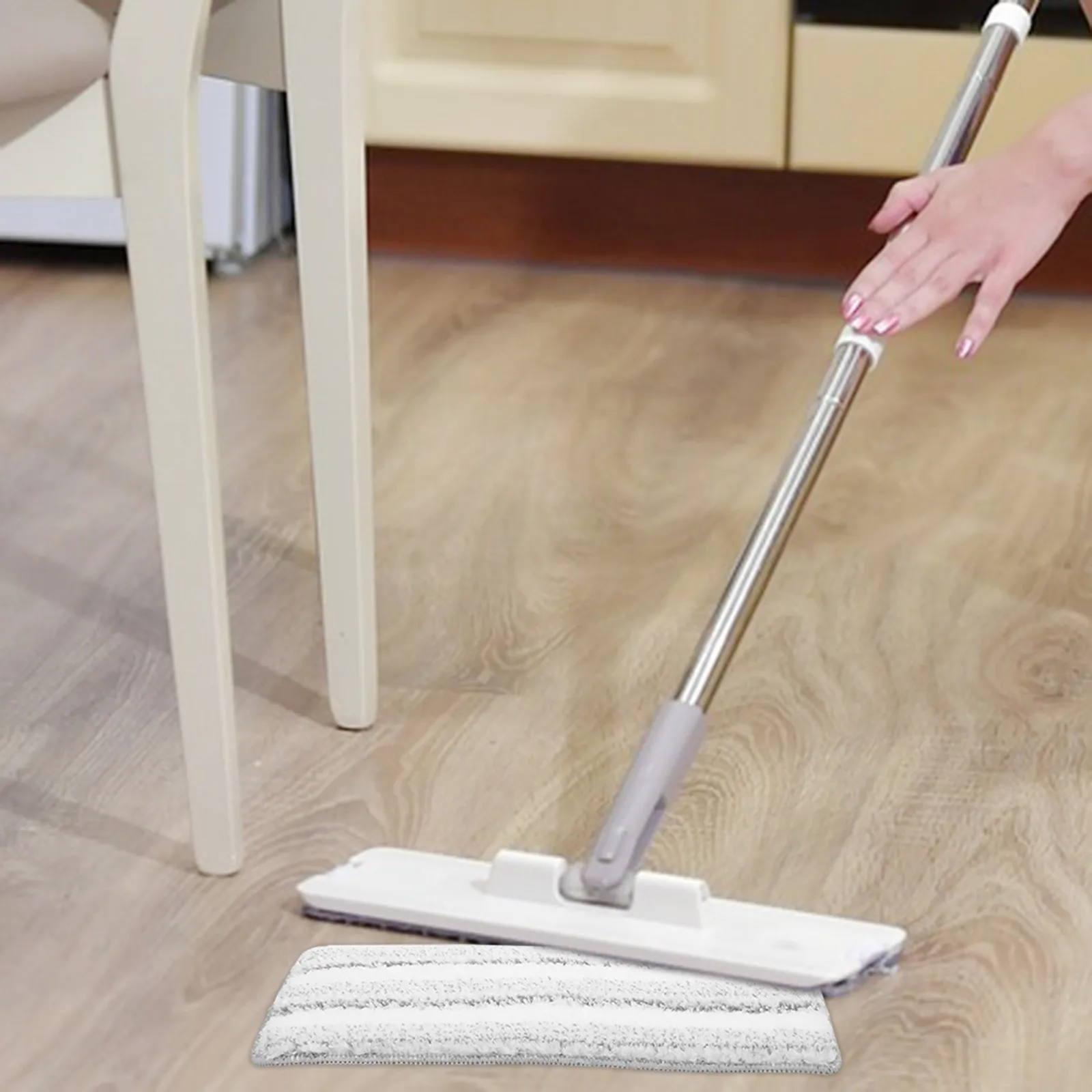 3 Peças de Refil para Mop, Almofadas Espessas de Substituição para Mop Plano, Alta Absorção, Secagem Rápida, Tapetes de Limpeza para Pisos de Madeira e Azulejos