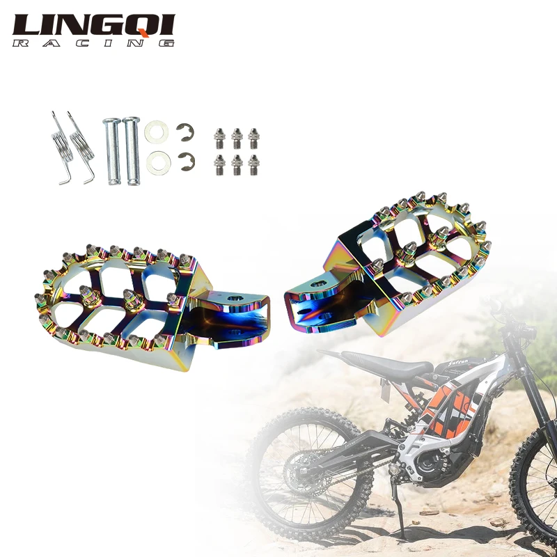 

LINGQI RACING подножка из алюминиевого сплава, подставка для ног, педаль для CRF125 250 500 Light Bee X S Talaria Sting, мотокросс, грязевой велосипед