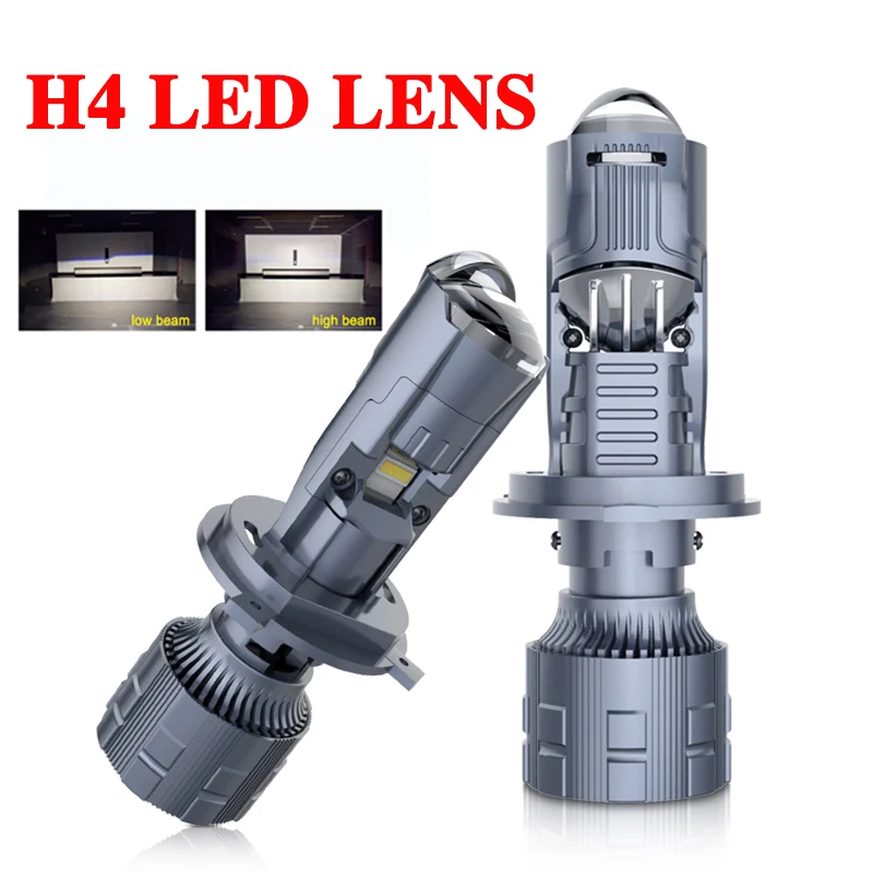 

H4 LED Projector Lens Headlight Bulbs 12V 6000K Adaptive Driving Beam Car/Motorcycle Headlamp H4 Bi LED Lens Auto Lights LHD