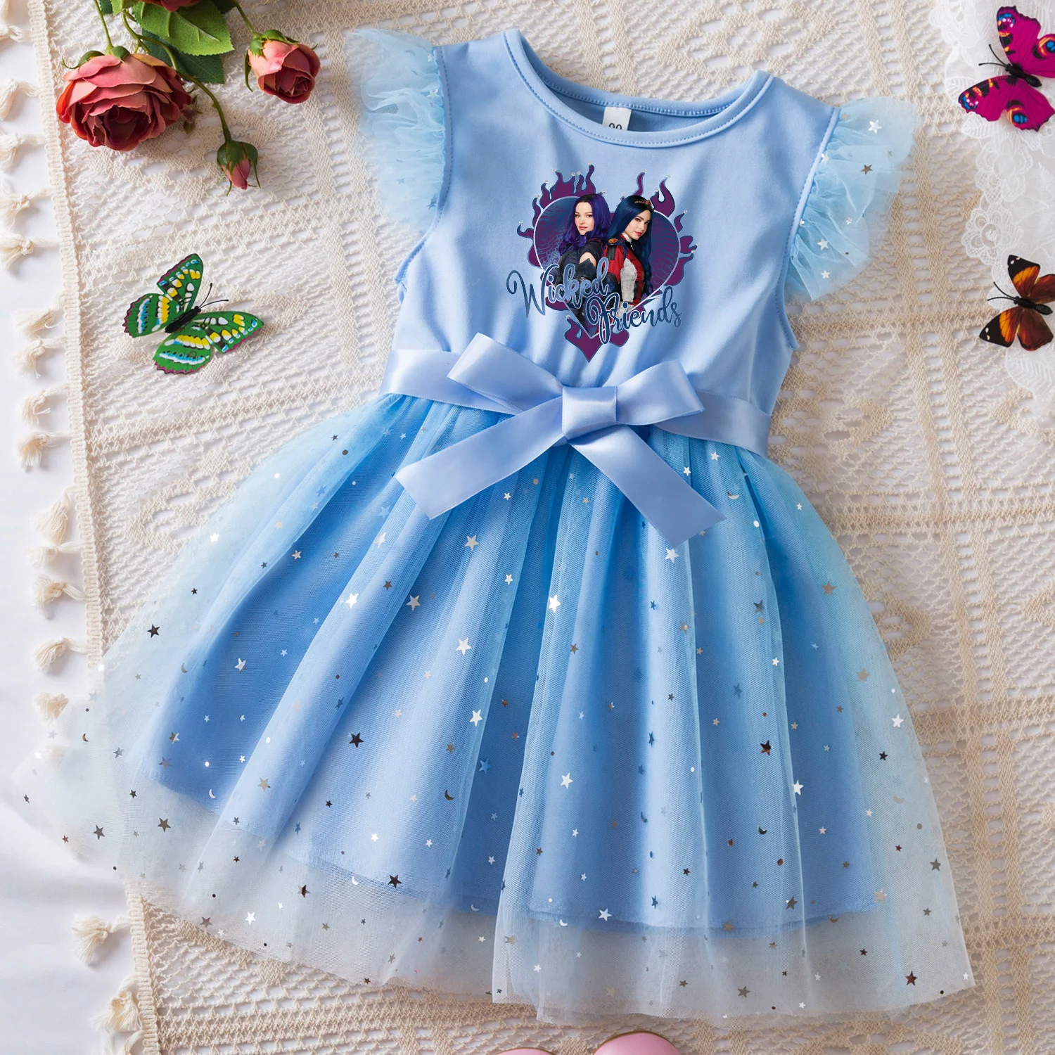 

Descendants Summer Toddler Girl Dress Princess Star Baby Girls Clothes Tulle Tutu Dress for Children Party Dress 2-6Y