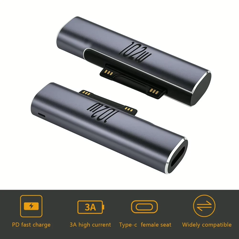 لمايكروسوفت السطح برو X 8 7 6 5 4 الذهاب كتاب إلى نوع C PD محول اللوحي شحن سريع محول قابس مهايئ شاحن مغناطيسي