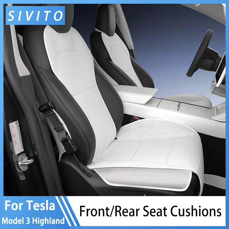 

For Tesla Model 3 Highland 2025+ Leather Car Seat Cover All-Season Protector Mat Comfortable Breathable Full Package Seat Cover