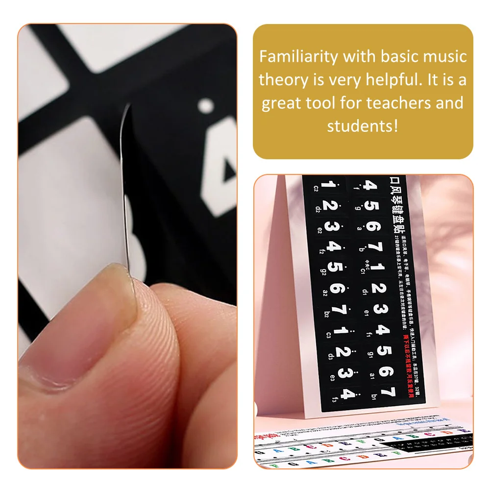 

2Pcs Melodica Keyboard Stickers Clear Pitch Labels for Beginner Players Fine Craftsmanship Practice Support Melodica Teaching
