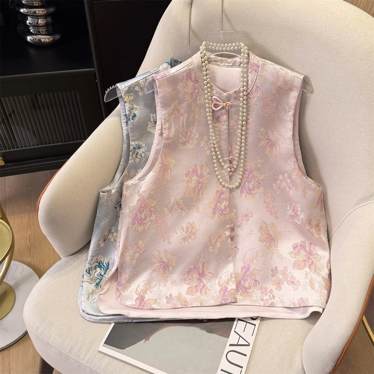 

New Chinese Sle National Trend Embroidered Vest Women's Outerwear Song Jin Elegance Improved No Sve Cannon oulder