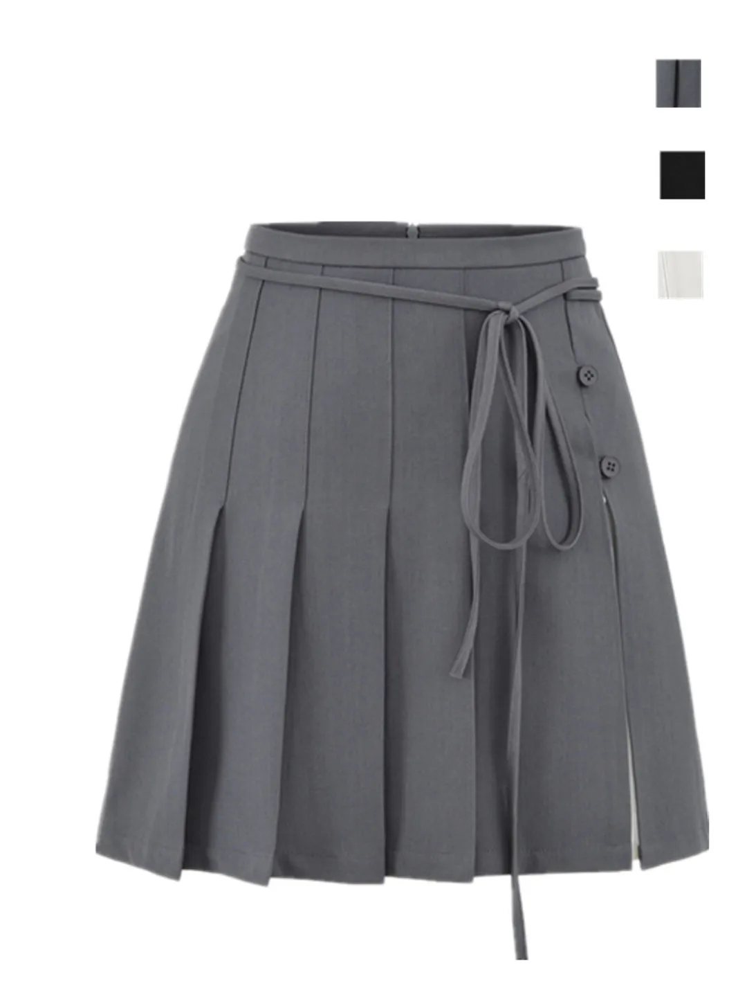 

Юбка-трапеция с высокой талией и внутренним слоем с разрезом на поясе. Тонкая повседневная юбка-миди Busin Ele Lady like.