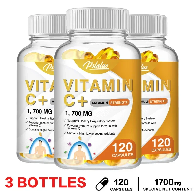 Vitamin C Capsules 1700 Mg - Supports A Healthy Immune System and Antioxidant Protection, Boosts Collagen Production
