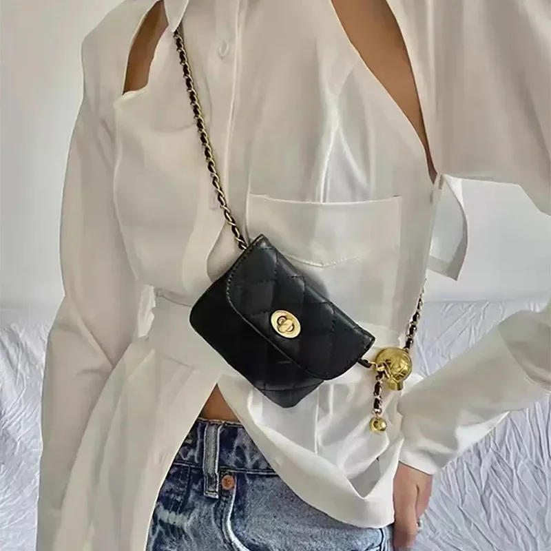 Waist Chain Waist Bag Women\'s Chain Decoration Waist Belt Accessories New Trendy Fragrant Gold Ball Pants Waist Sealing Belt