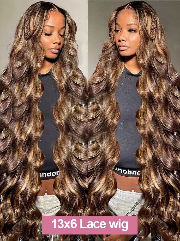 Highlight 13x6 HD Lace Front Human Hair Wigs Honey Blonde Body Wave 13x4 Lace Frontal Wigs Pre Plucked With Baby Hair For Women image 3