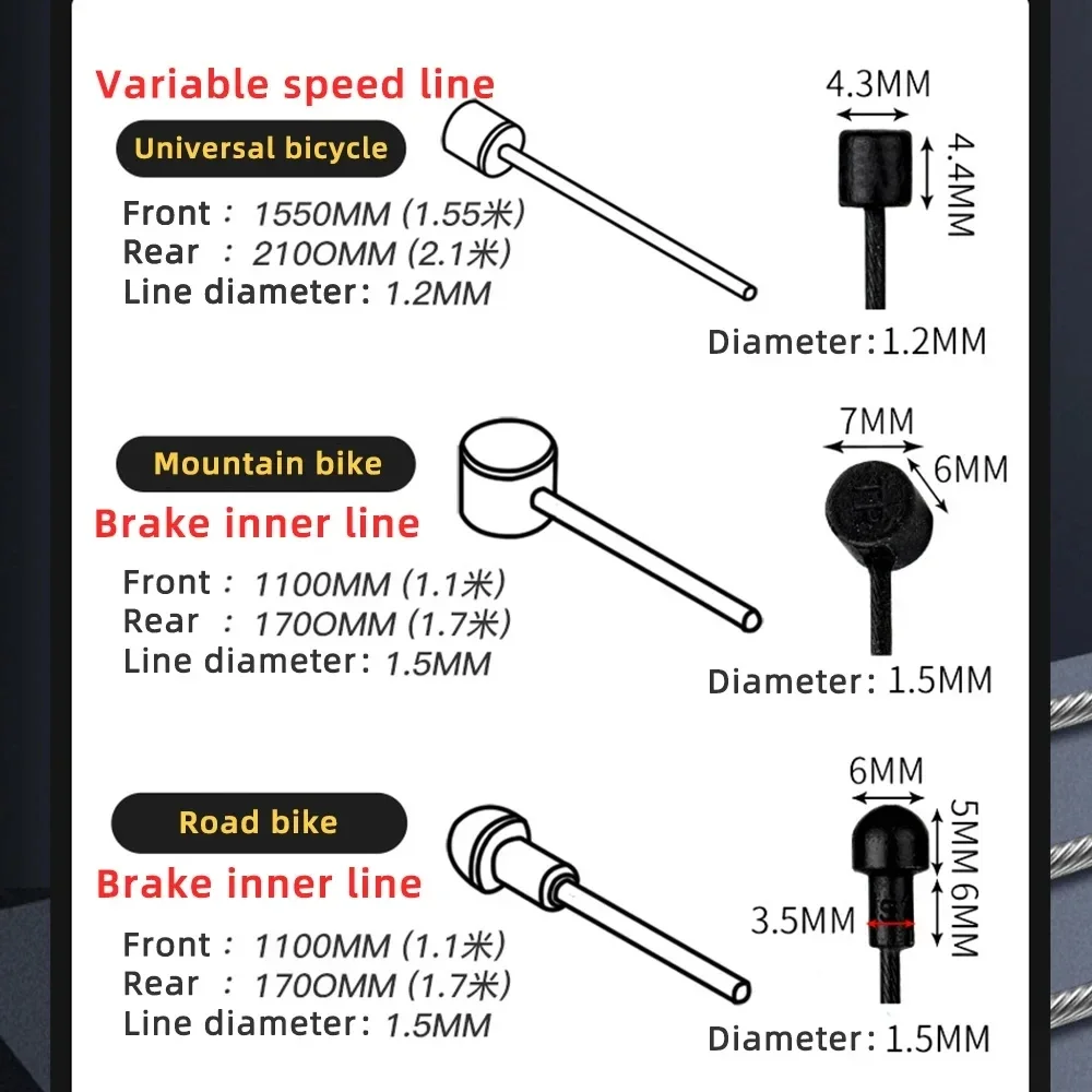 الجبلية الطريق الدراجة شيفتر الفرامل كابل داخلي دراجة الجبهة الخلفية Derailleur التحول كابل كابل فرامل يد داخل الخط مجموعات الدراجة اكسسوارات