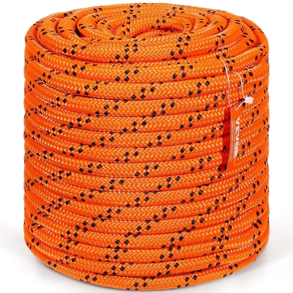 

Double for braided Polyester Rope, 3/4 in x 220 ft, 24 Strands, 20000 LBS Breaking Strength Outdoor Rope, Arborist Rigging Rope