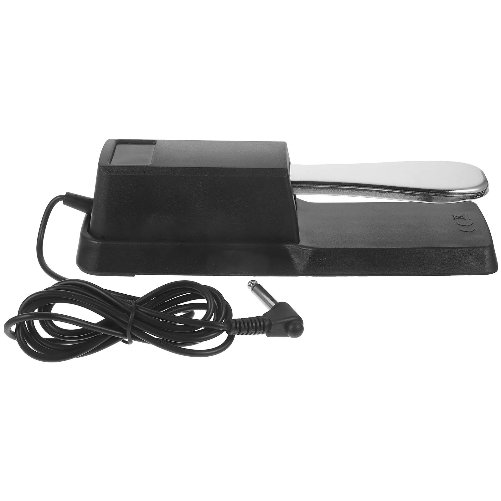 Sustain Pedal For Keyboard Black Alloy Foot Pedal Non-Slip Pad Half-Pedal Function Compatible With Digital Piano