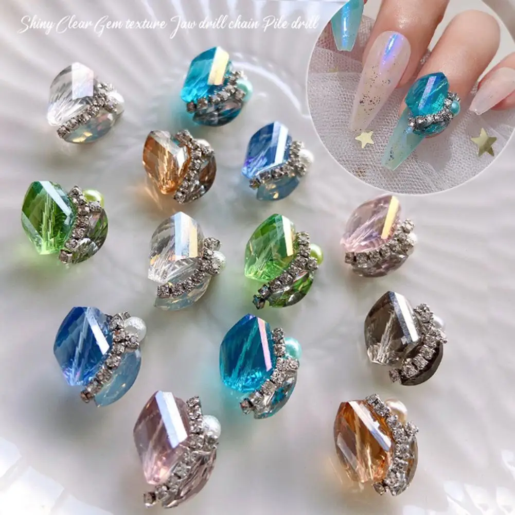 Excellent Nail Charms  Bright Color Eye-catching Nail Jewelry  Dazzling 3D DIY Faux Crystal Nail Decoration