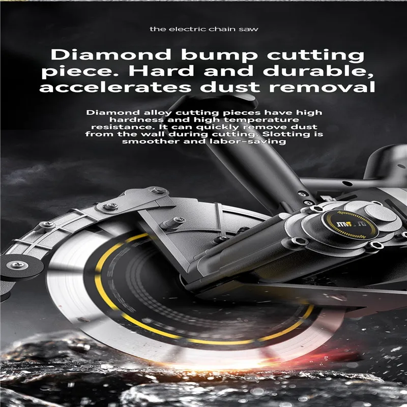 Brushless 195 Single Blade Slotting Machine Wire Box Cutting Artifact Wall Hydro Installation Dust Free Concrete