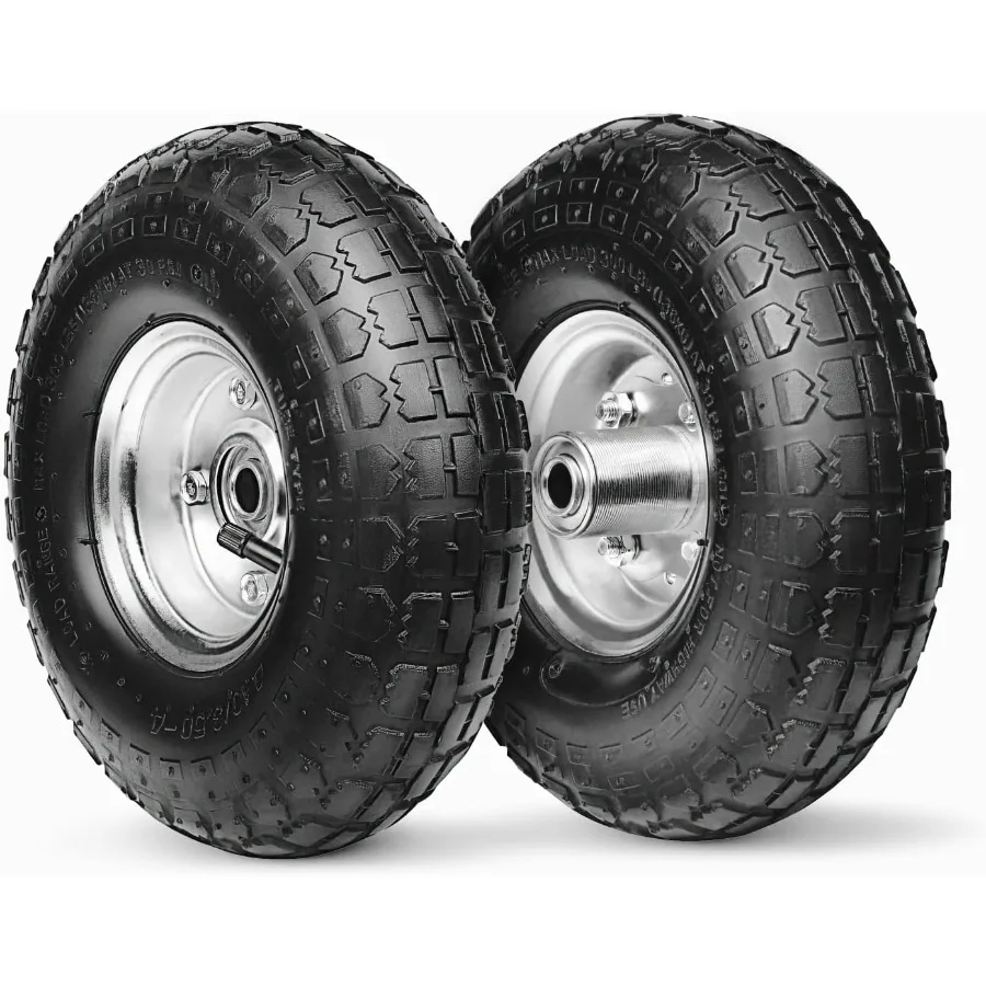 

10Inch Replacement Tire and Wheel 4.10 3.504 10 Pneumatic Utility Tires for Cart Dolly Hand Truck Generator Lawnmower Garden Wa
