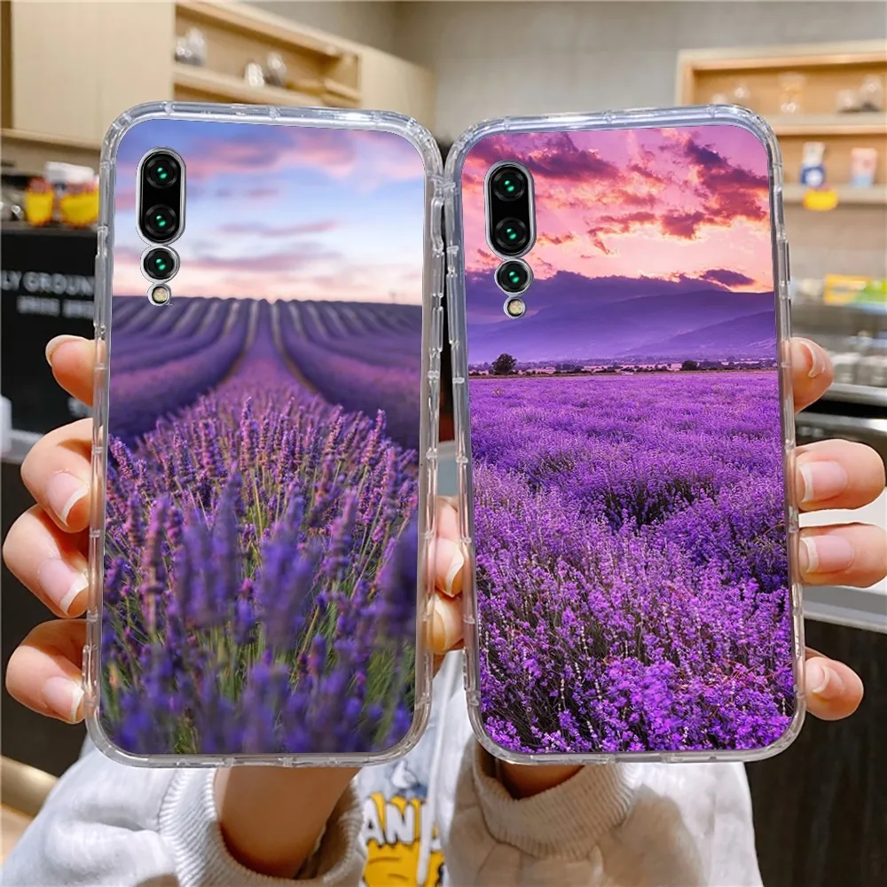 Lavender Purple Flowers Phone Case For Xiaomi 11 Redmi Note 11 5G 8T 9A 9 10T Note8Pro Note9 12SUltra Transparent Case