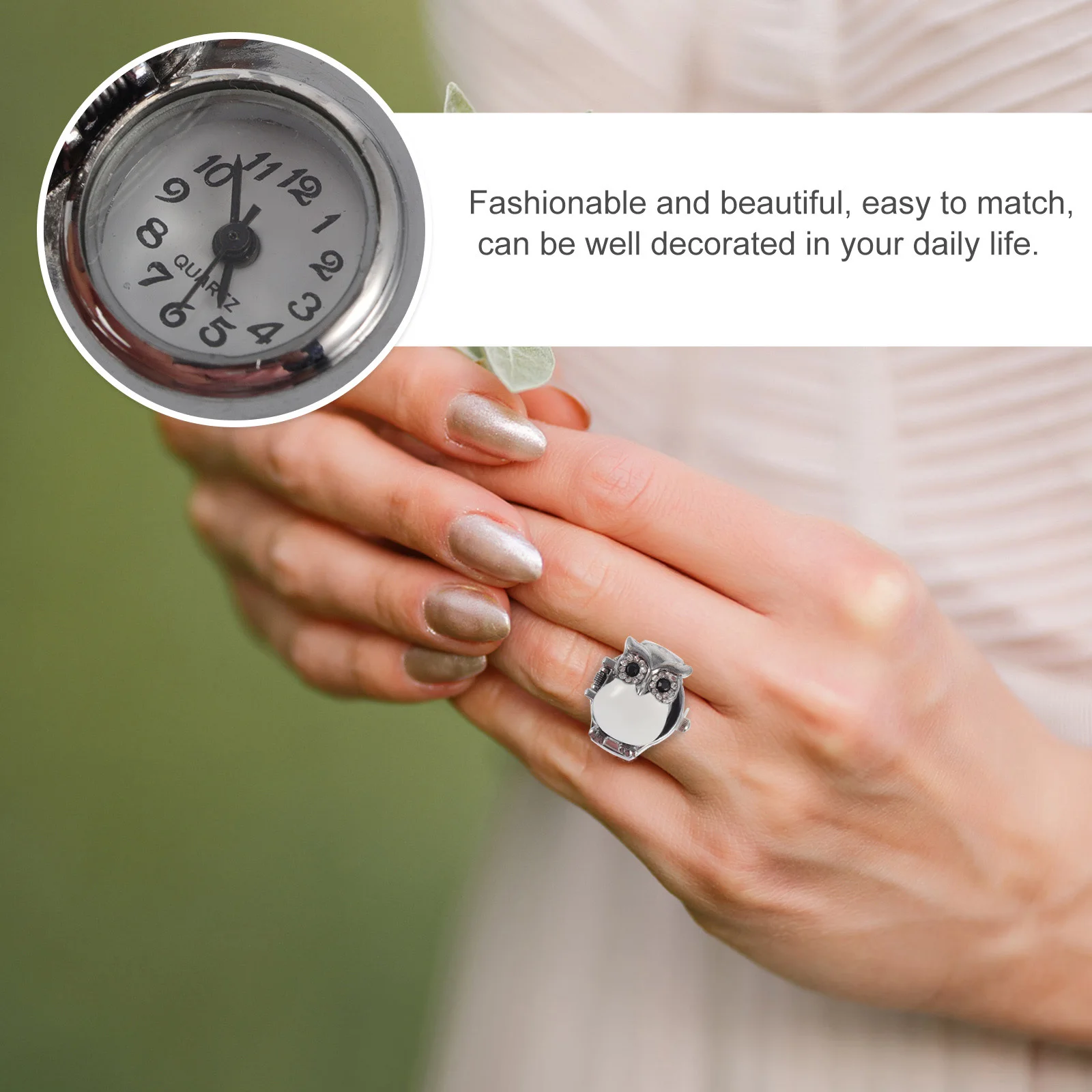 ساعة ريترو على شكل بومة أنيقة وجميلة وسهلة المطابقة كهدية المهرجان لساعة إصبعها هدية مهرجان زينة الأصابع