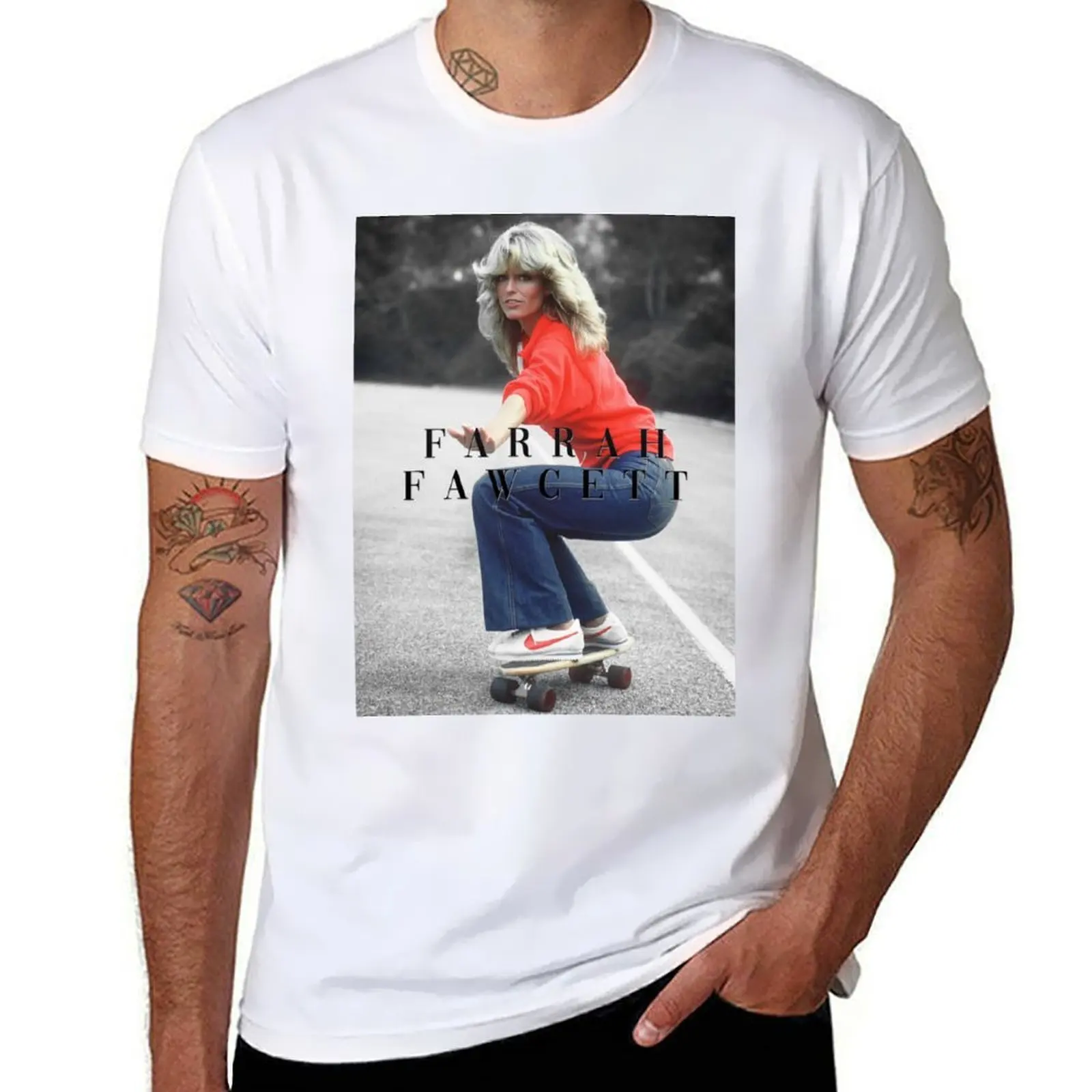 

Farrah Fawcett poster T-Shirt men t shirt cotton 100% funny t shirts man T-Shirt