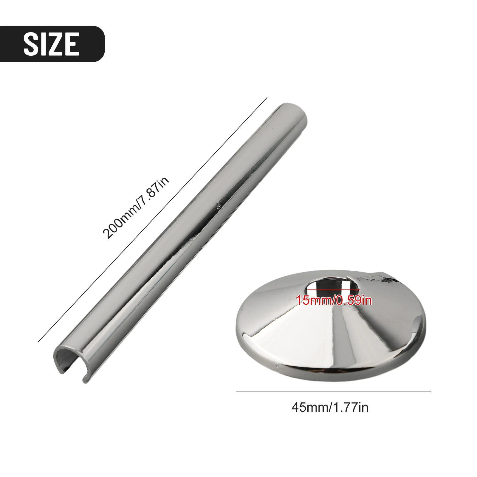 Pipe Decoration Galvanized Cover Decorative Cover For Bathroom Home 2 Set Accessories Length 200mm High Quality