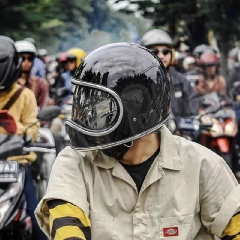 HOT Korea Japan Style Moto Helmet Fiberglass Shell Moto Helmet DAVID 2 Series Rider Gears Vintage Capacetes Cascos Para Moto