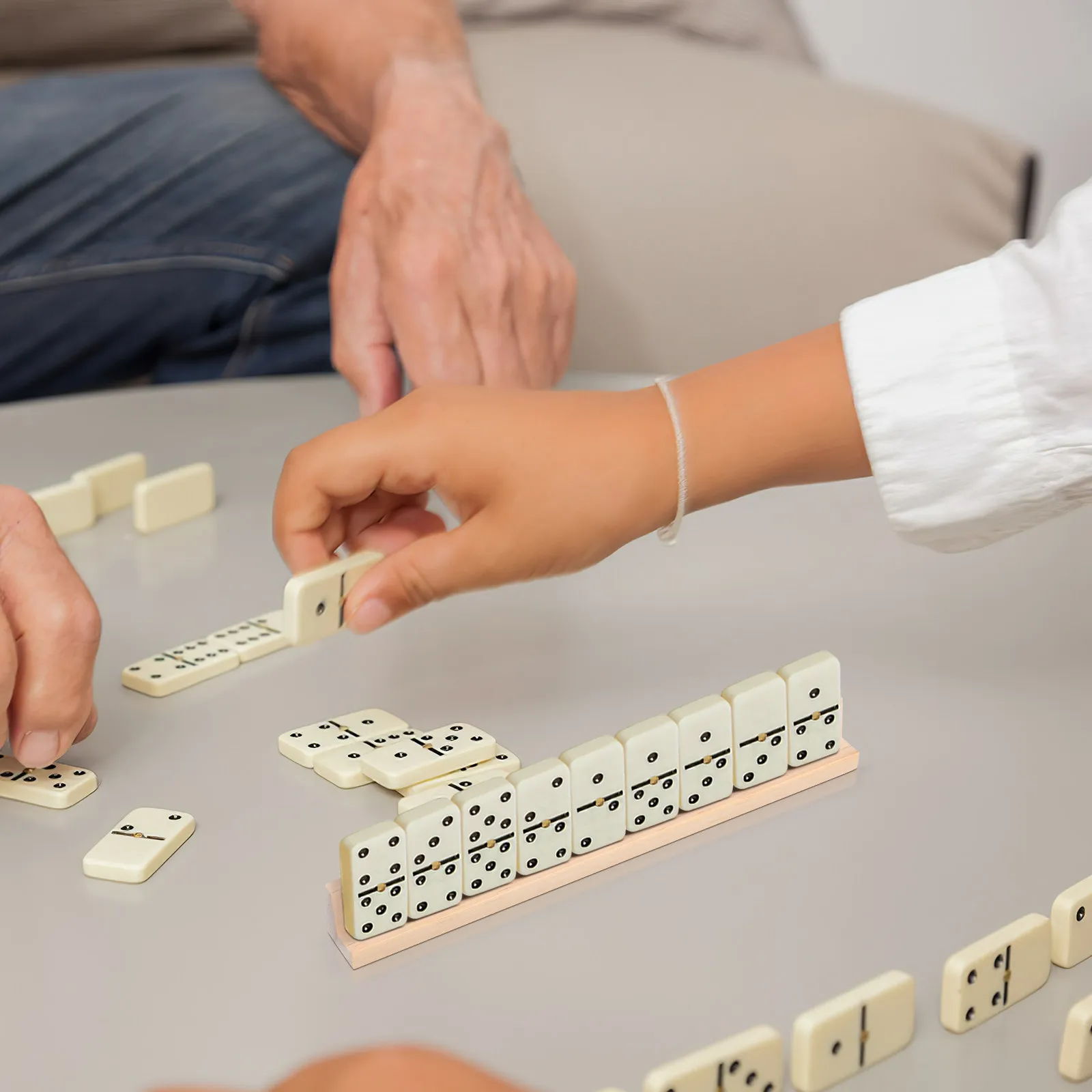 

Набор из 8 деревянных подставок для алфавита с гладкими краями, многофункциональный лоток для домино, для детских карточек с буквами и развивающих игр своими руками